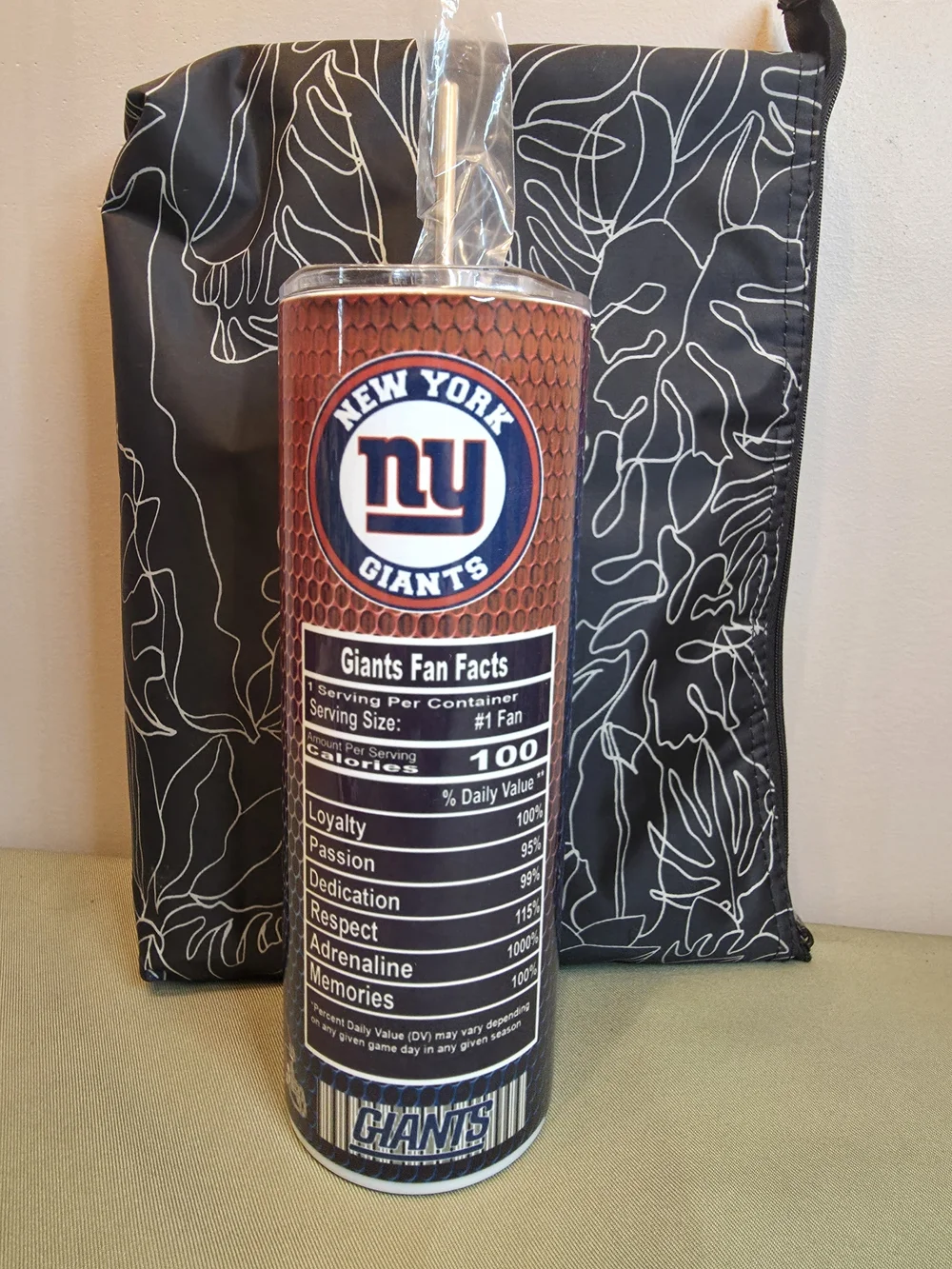 Giants Energy Branded Tall Tumbler - Blue & Orange